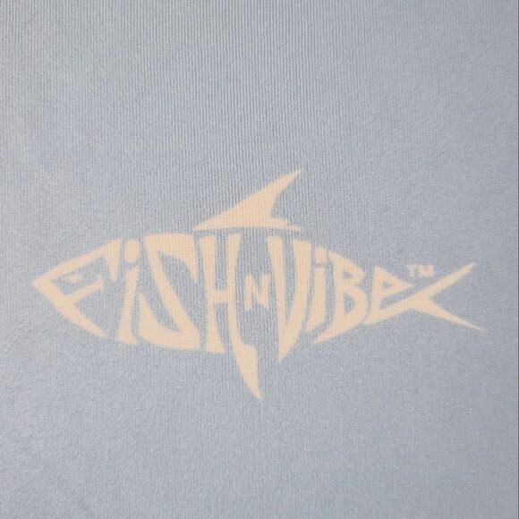 Fish n Vibe Men's Blue Long Sleeve Sun Protection Performance Fishing Tee - Picture 13 of 16